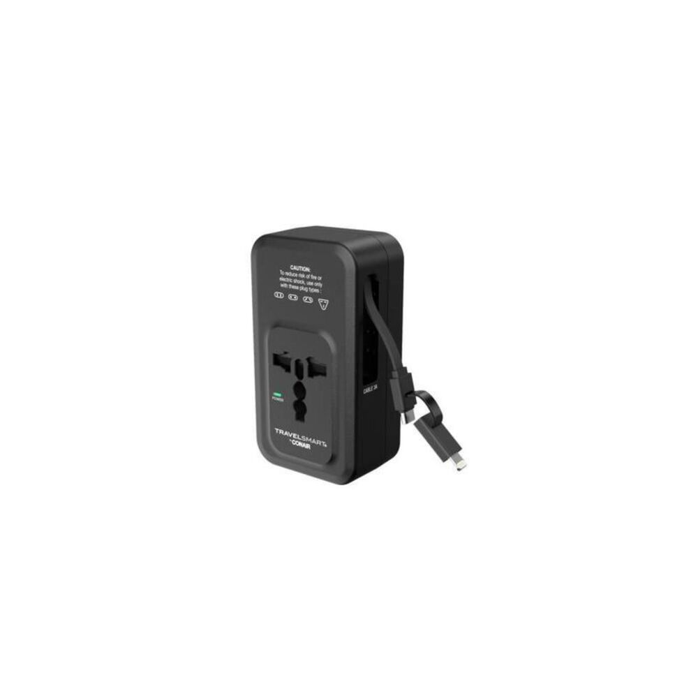 Travel Smart -  Does-It-All Adapter with Cables & USB-A & C Ports